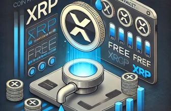 A digital-themed illustration representing CoinFaucet.io, a free XRP faucet with daily crypto rewards.